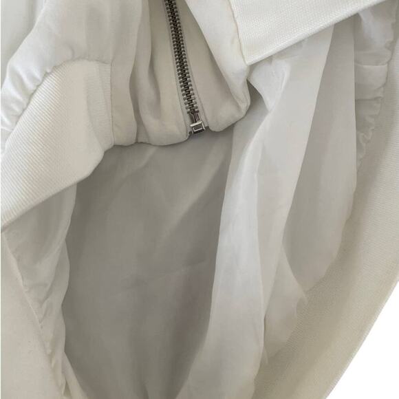 Y2K Zara Women Bomber Jacket XS White Retro Streetwear Satiny Fairycore Academia - Picture 12 of 13